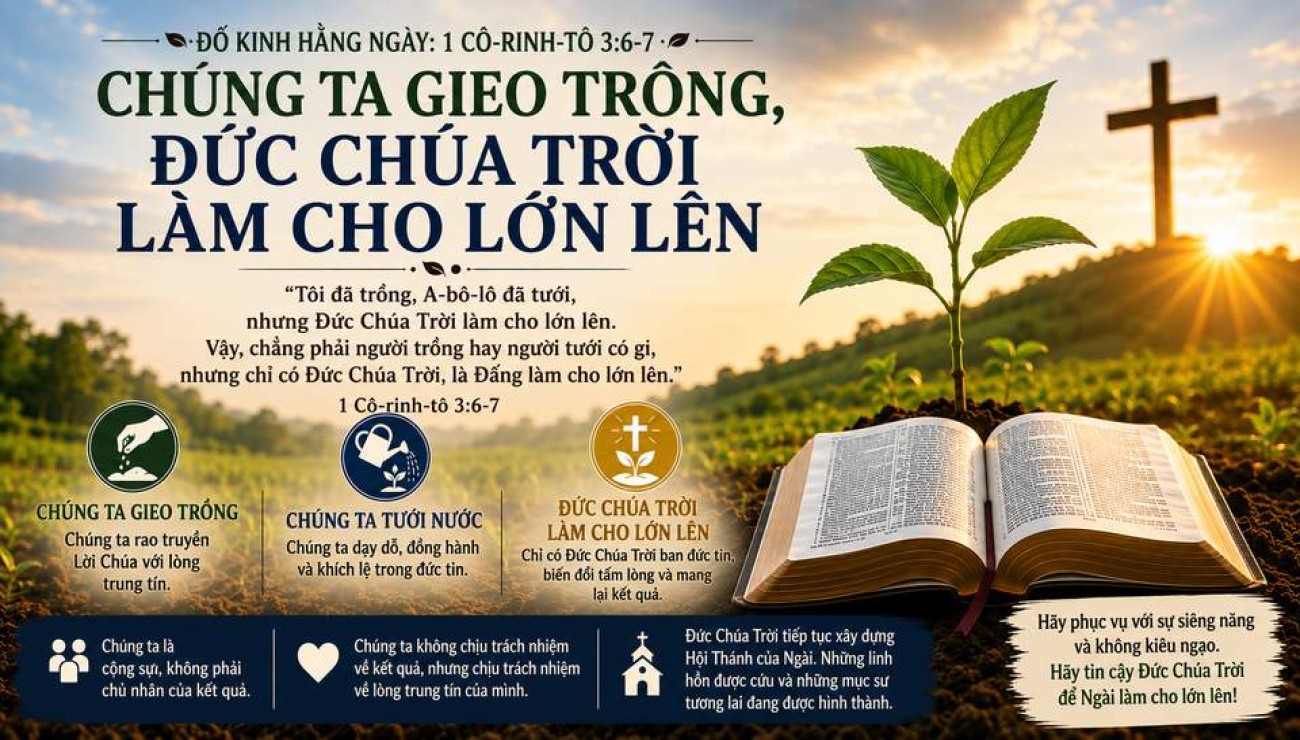 Chúng ta gieo trồng, Đức Chúa Trời làm cho lớn lên