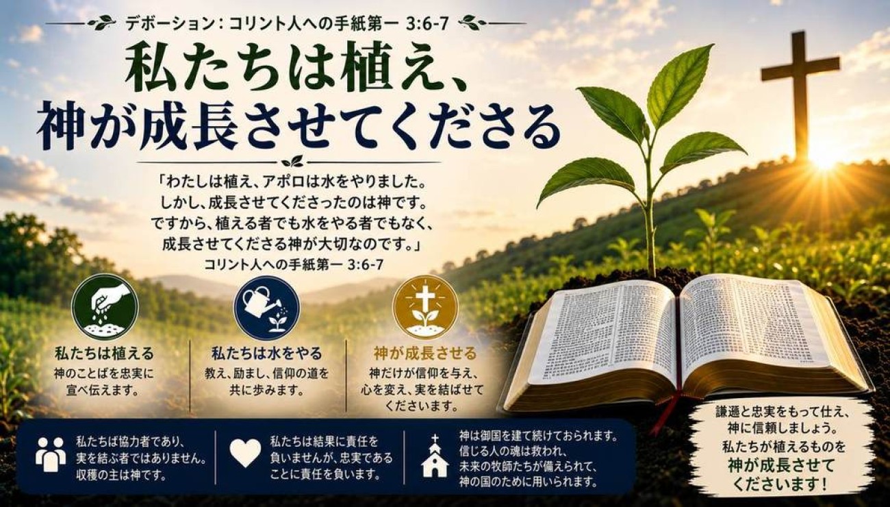 私たちは植え、神が成長させてくださる