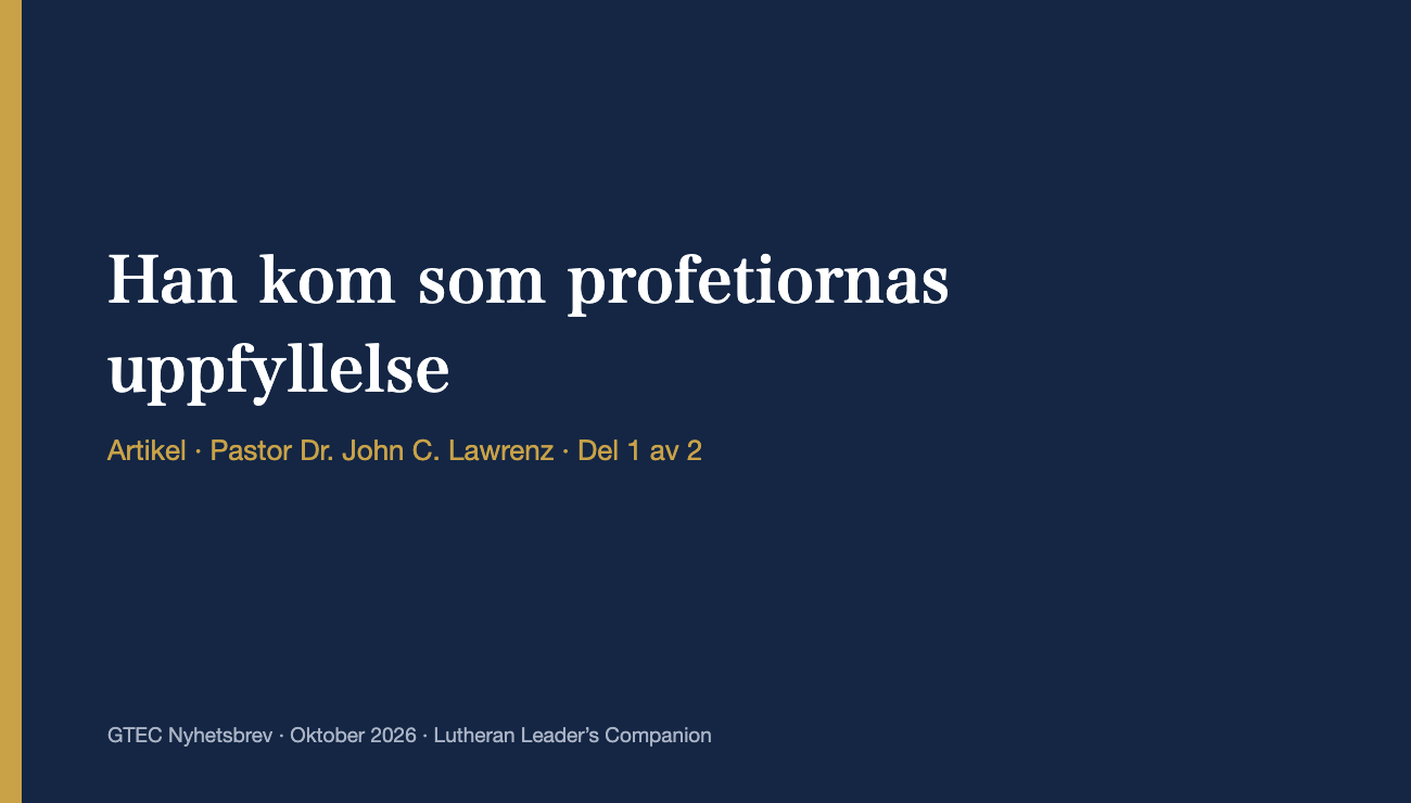 Han kom som profetiornas uppfyllelse (Del 1)